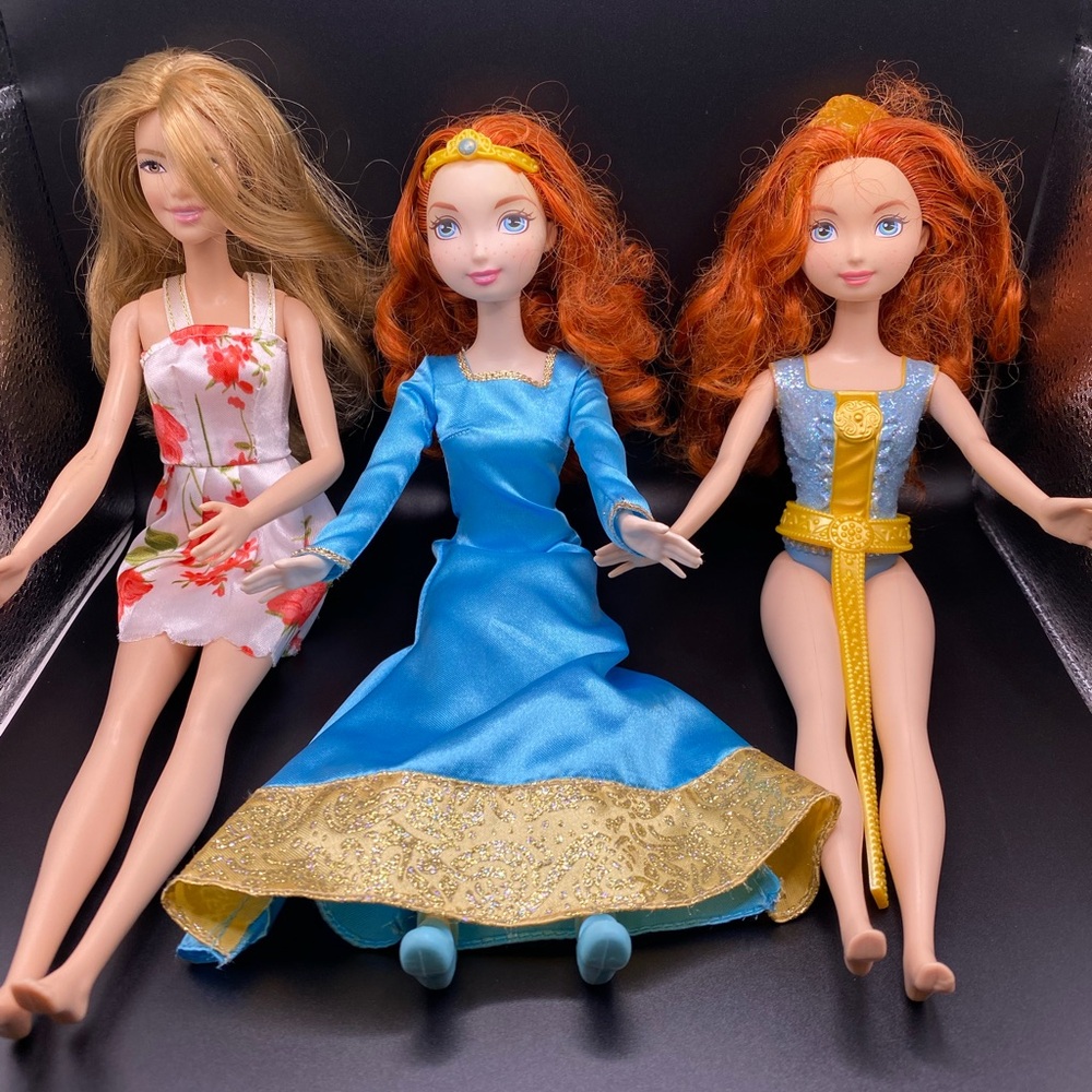Disney Brave Merida 2011 & 2014 & Barbie 2015 Fashion Dolls Bundle Deal